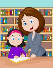 teacher-cartoon-helping-pupil-studying